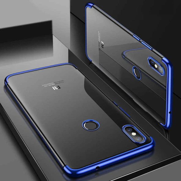 Xiaomi Mi 8 SE Kılıf Dört Köşe Renkli Lazer Şeffaf Silikon Kapak (GLİTTER)