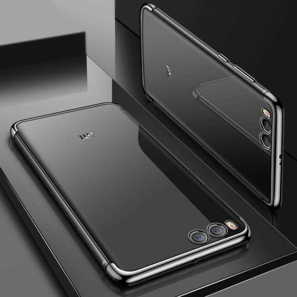 Xiaomi Mi 6 Kılıf Dört Köşe Renkli Lazer Şeffaf Silikon Kapak (GLİTTER)