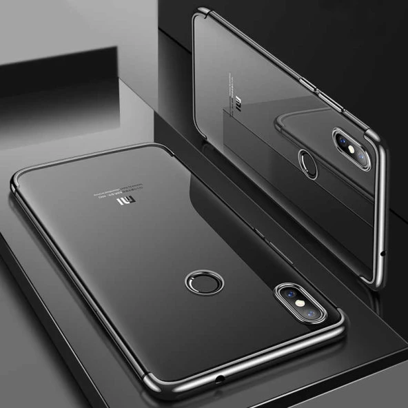 Xiaomi Redmi S2 Kılıf Dört Köşe Renkli Lazer Şeffaf Silikon Kapak (GLİTTER)