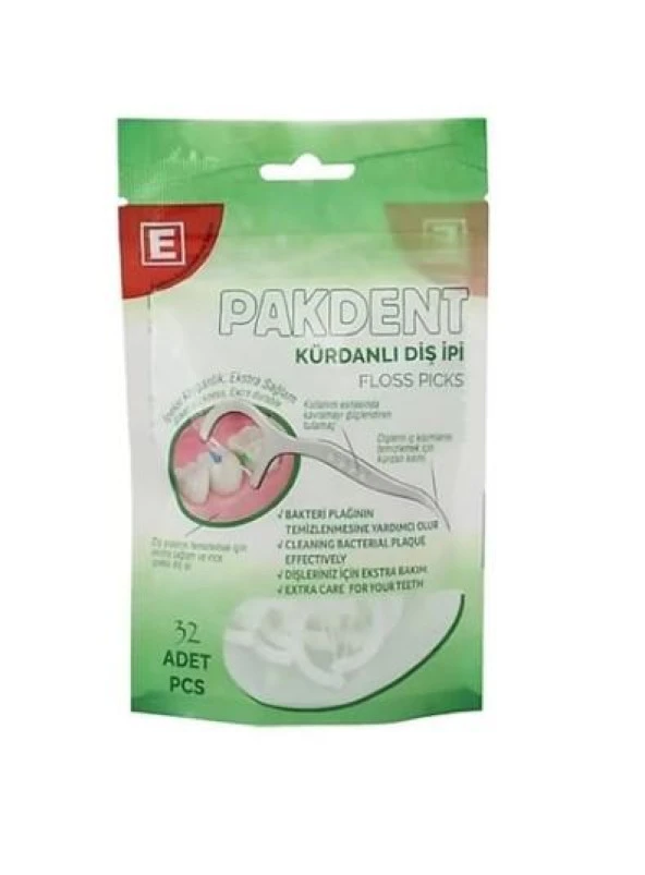 PAKDENT KÜRDANLI DİŞ İPİ 32 Lİ POŞET