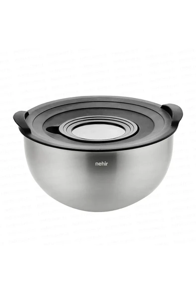Nehir Silver Çelik 9 Parça Saklama ve Karıştırma Kabbı - Resim 5