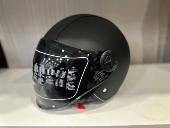 KASK MTS FX-101 DERİ KAPLAMA SİYAH ÇENESİZ