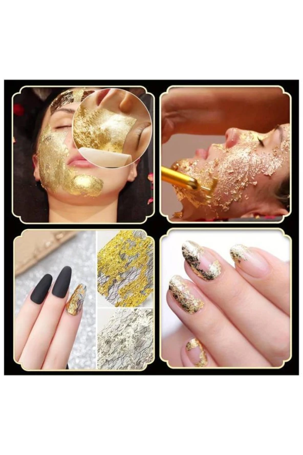 Varak Kaplama Yaprak Metalik Folyo İmitasyon 9x9cm 10lu Paket 1 A Gold R5799F-1 - 12