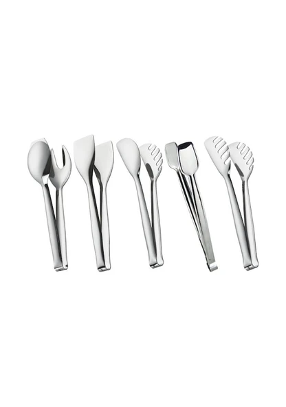 Nehir 5'li Çelik Maşa Seti (Pasta Maşa+Makarna Maşa+Servis Maşa+Salata Maşa+Izgara Maşa 28cm)