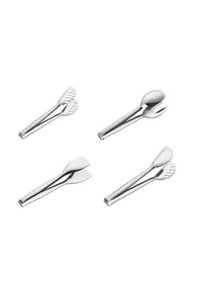 Nehir 4'lü Çelik Maşa Seti (Pasta Maşa+Servis Maşa+Makarna Maşa+Salata Maşa)