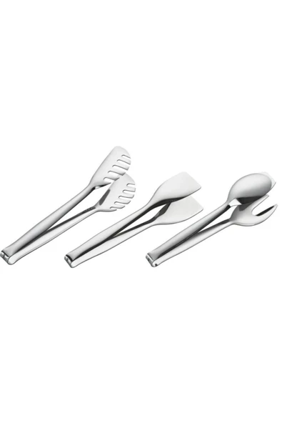Nehir 3'lü Çelik Maşa Seti (Pasta Maşa+Makarna Maşa+Servis Maşa)