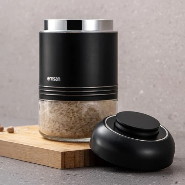 EMSAN MOKO 650 ML SAKLAMA KAVANOZU SİYAH - 4