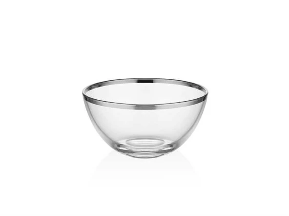DECORİUM CAM KASE 23,50 CM DALİIA PLATIN M04182