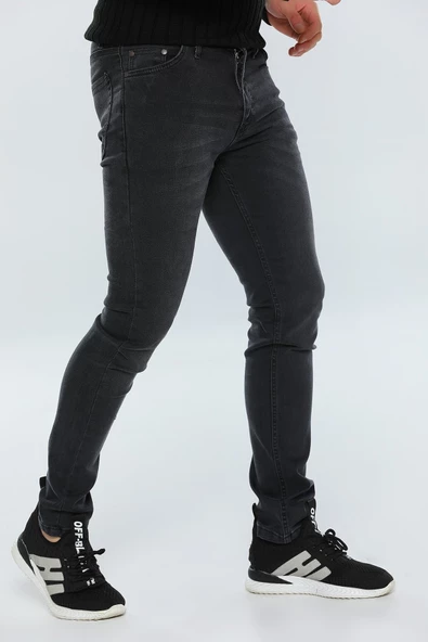 Erkek Füme Slim Fit Likralı Kot Jean Pantolon 2280 - 5