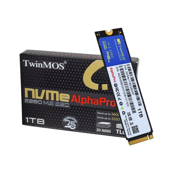 TWINMOS 1TB  M.2 PCIe NVMe SSD NVMe 1TB2280AP 3600-3250Mbs