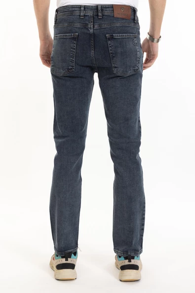 Erkek Mavi Slim Fit Likralı Jean Kot Pantolon 1121 - 4
