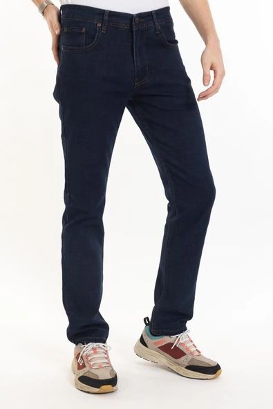Yeni Sezon Erkek Denim Standart Fit Likralı Fermuarlı Jean Kot Pantolon 1122 - 3