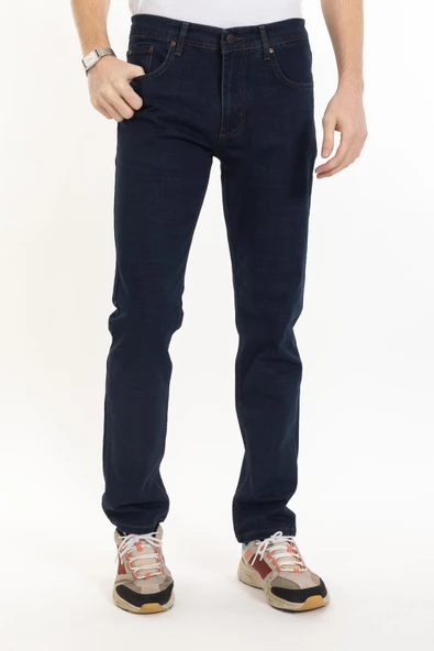 Yeni Sezon Erkek Denim Standart Fit Likralı Fermuarlı Jean Kot Pantolon 1122 - 4
