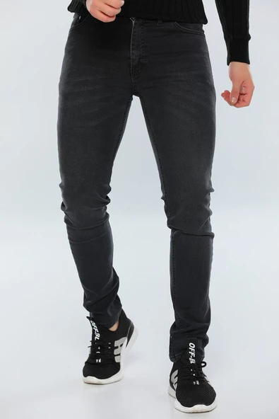 Erkek Füme Slim Fit Likralı Kot Jean Pantolon 2280