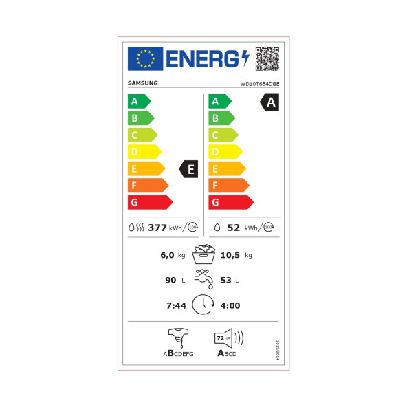 Samsung WD10T654DBE1AH 10.5 Kg/6 Kg 1400 devir Kurutmalı Çamaşır Makinesi, AddWash Kapak, Eco Bubble - 7