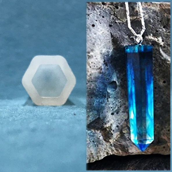 Altıgen Kolye Takı Reçine Epoksi Kalıp -Kod:147 - 2