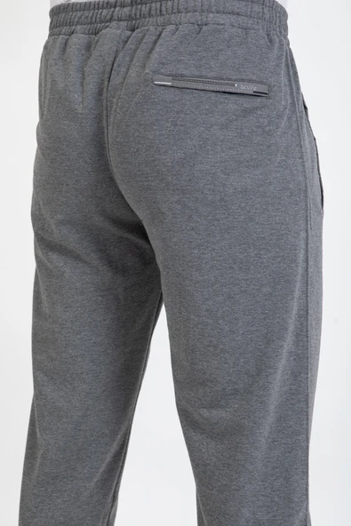 Erkek Pantolon Kesim Beli Lastikli Likralı Kompak Eşofman Altı 2570-Füme - Resim 5