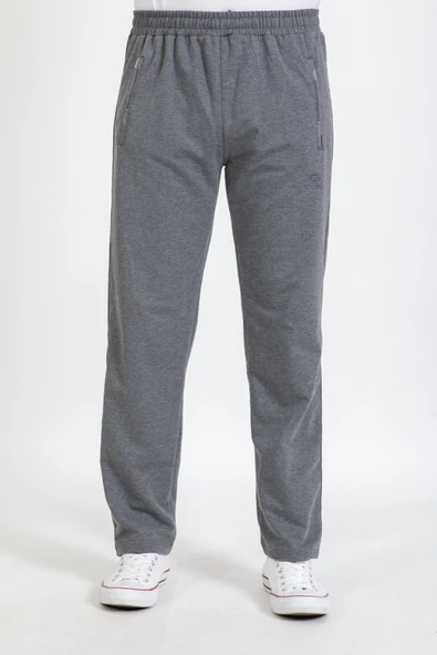 Erkek Pantolon Kesim Beli Lastikli Likralı Kompak Eşofman Altı 2570-Füme - Resim 2