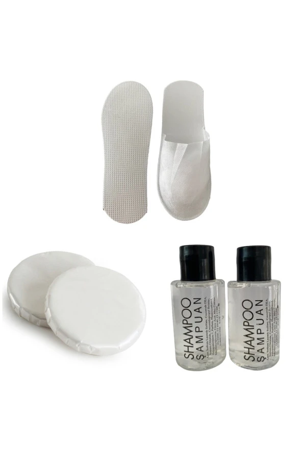 Otel Seti 100 Lü Overlok Terlik, Sabun, Şampuan ürün görseli 1