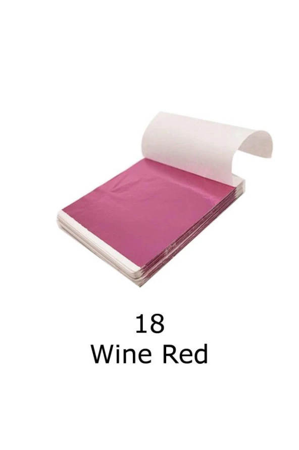 Varak Kaplama Yaprak Metalik Folyo 9x9cm 10lu 18 Wine Red R5799F-18