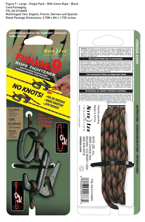 Nite-ize Figure 9 Large Black With Camo Rope - 11