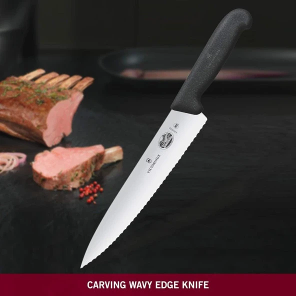 Victorinox 19cm Tırtıklı Dilimleme Bıçağı 5.2033.19 Siyah - 8