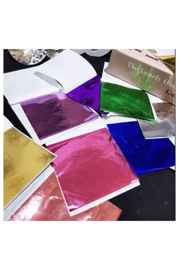 Varak Kaplama Yaprak Metalik Folyo 9x9cm 10lu 22 Pink Purple R5799F-22 - 6