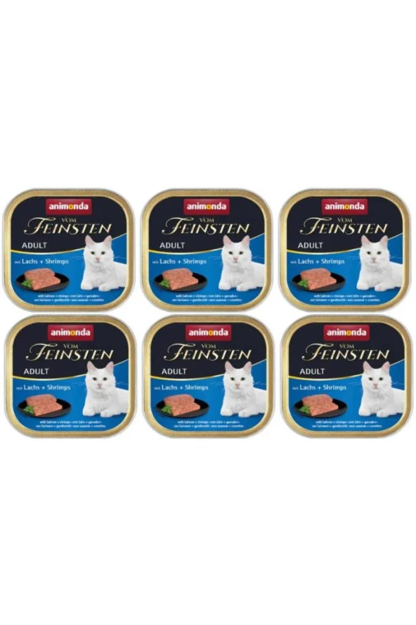 6 Adet Animonda Kedi 100G Somon Karides Yaş Mama Konserve Skt:04/2027