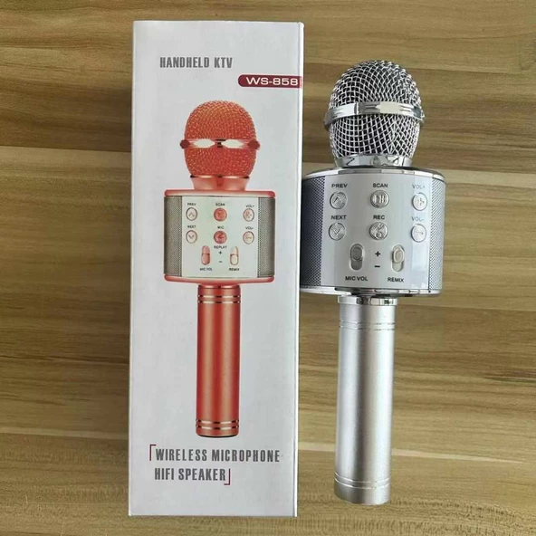 KARAOKE MİKROFON WS-858 Kablosuz Bluetooth 2.0 - 5