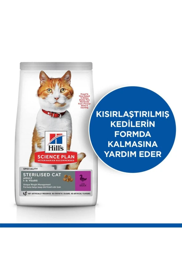 Hill's Sterilised Duck Ördekli Kısırlaştırılmış Kedi Maması 3 Kg