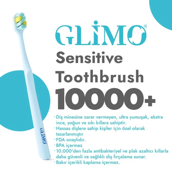 Glimo Sensitive Diş Fırçası 10000+ Ultra Soft Mavi - 2