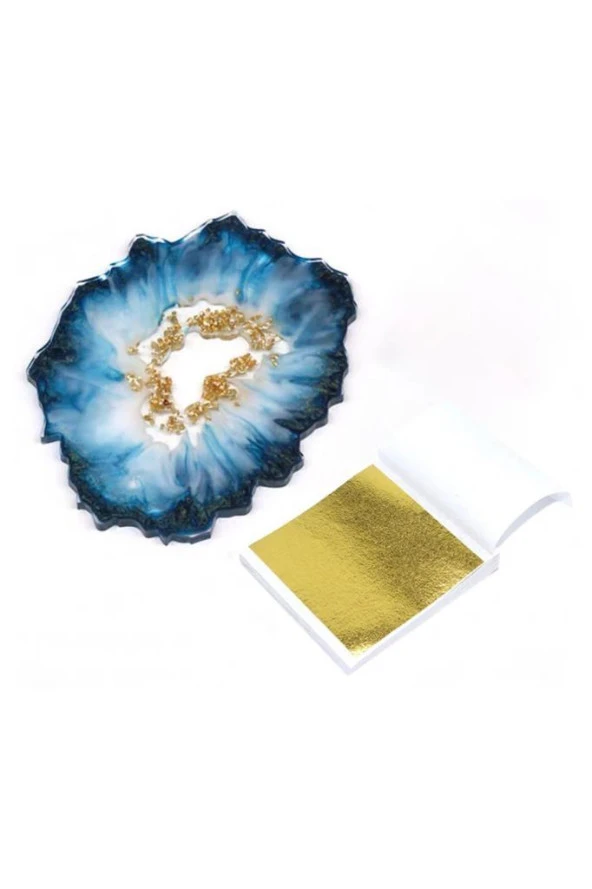 Varak Kaplama Yaprak Metalik Folyo 9x9cm 10lu 31 Laser Gold R5799F-31 - 7