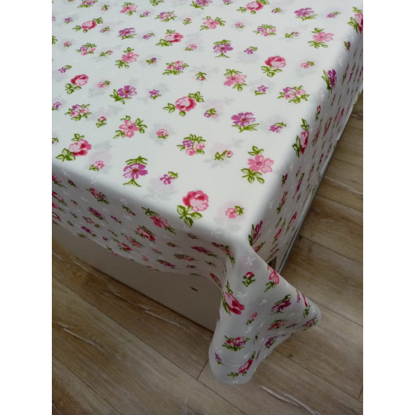 Hayat Home 120x140 Sarı Kırmızı Çiçek Desenli Polyester Dertsiz Masa Örtüsü - 4