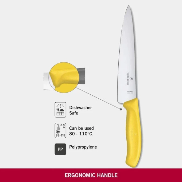 Victorinox 19cm Doğrama Bıçağı 6.8006.19L8B Sarı - 4