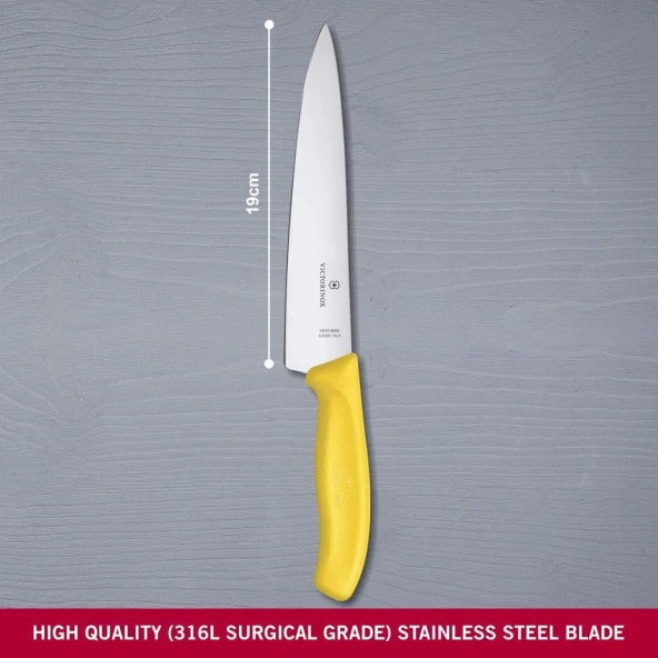 Victorinox 19cm Doğrama Bıçağı 6.8006.19L8B Sarı - 5