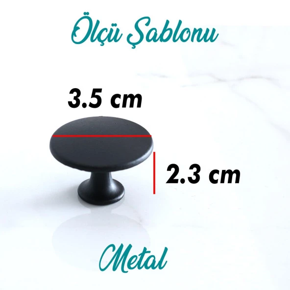 Daire Kulp Düğme Mat Siyah Mobilya Mutfak Dolabı Çekmece Dolap Kulpları Kapak Kulpu Kulb Metal - Resim 3