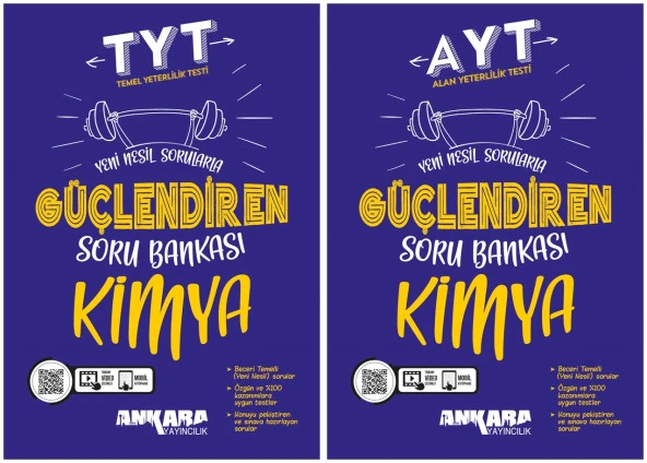 Ankara 2025 Tyt + Ayt Kimya Güçlendiren Soru Bankası Seti 2 Kitap