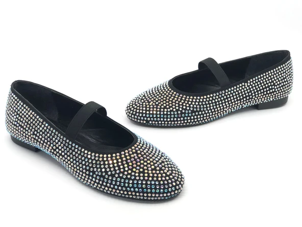 Feles Taş Detaylı Ev İçi Kadın Babet Ayakkabı - Resim 6