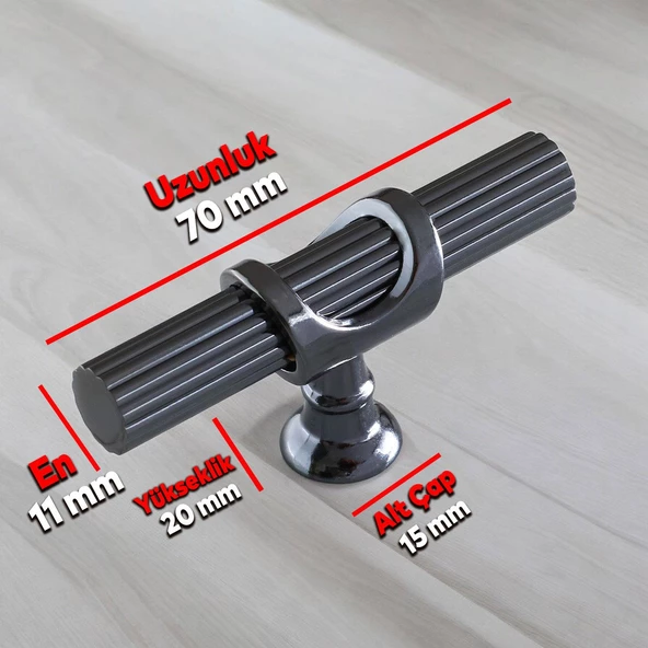 Arsin Füme Metal Düğme Tek Vidalı Çekmece Mutfak Mobilya Dolabı Dolap Kulpu Kulbu Kulpları - Resim 2