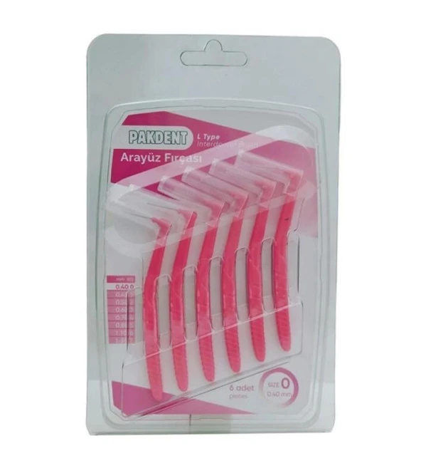 PAKDENT ARAYÜZ FIRÇASI L TİPİ PEMBE