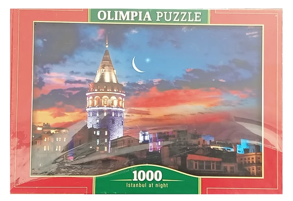 İstanbul'da Gece 1000 Parça Puzzle Yetişkin Pazıl Kutulu Yapboz Oyuncak