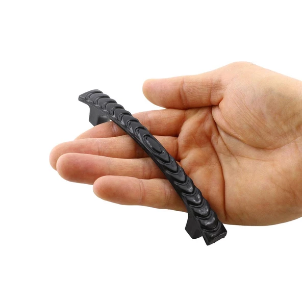 Ihlara 96 mm Kulp Sert Plastik Siyah Çekmece Mobilya Mutfak Dolap Kulbu Kulpu Kulpları 10 ADET - 3