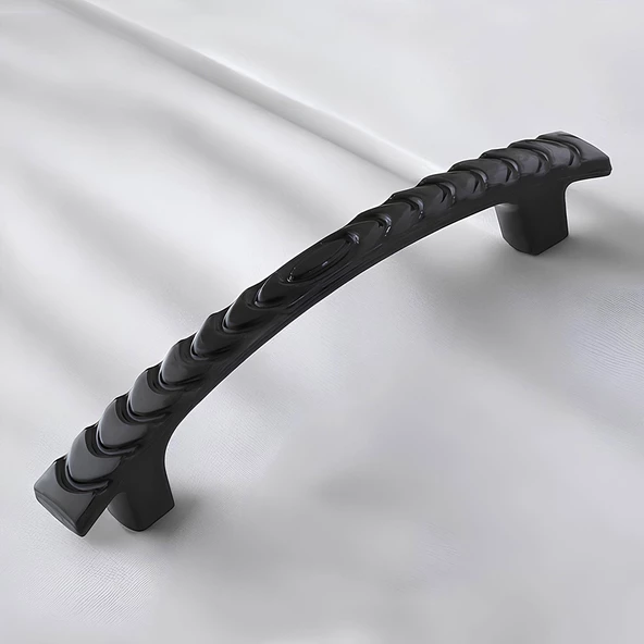 Ihlara 96 mm Kulp Sert Plastik Siyah Çekmece Mobilya Mutfak Dolap Kulbu Kulpu Kulpları 10 ADET - 4