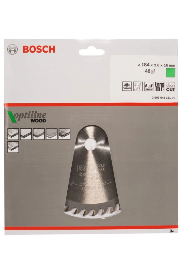 DAİRE TESTERE - OPTİLİNE WOOD 184*16 MM 48 DİŞ - 2