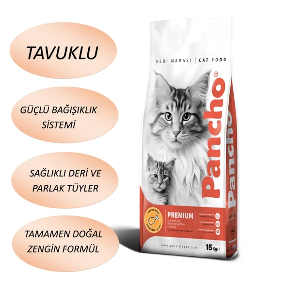 Pancho Tavuklu Yetişkin Kedi Maması 15 KG - 2