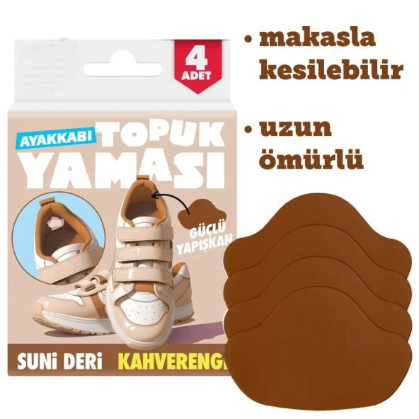 Ayakkabı Topuk Yaması Ayakkabı Tamir Yaması Sunni deri Kendinden Yapışkanlı-KAHVERENGİ - 4
