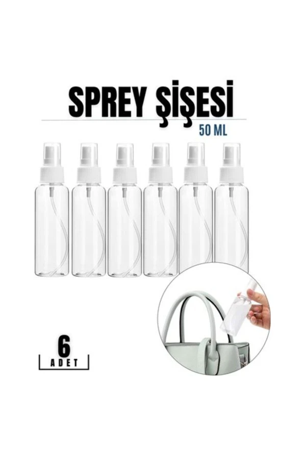 50 Ml Püskürtücü Boş Sprey Şişe 6 ADET 718727 ürün görseli 1