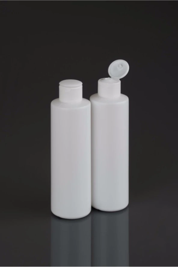 250 ml 100 adet Flip Top açma kapak boş şişe beyaz - Resim 3