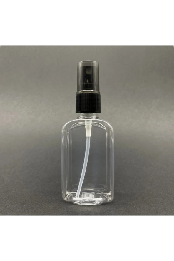 50 Cc Yassı Plastik Şişe - Siyah Spreyli - 50 Ml Spreyli Şişe 50 Adet ürün görseli 1