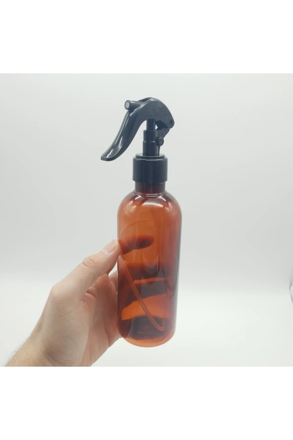 10 Adet 400 Cc Amber Pet Şişe Mermi Model Triger Sprey Kapak - Resim 3